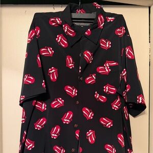 The Rolling Stones Black and Red Tongue Logo Shirt
